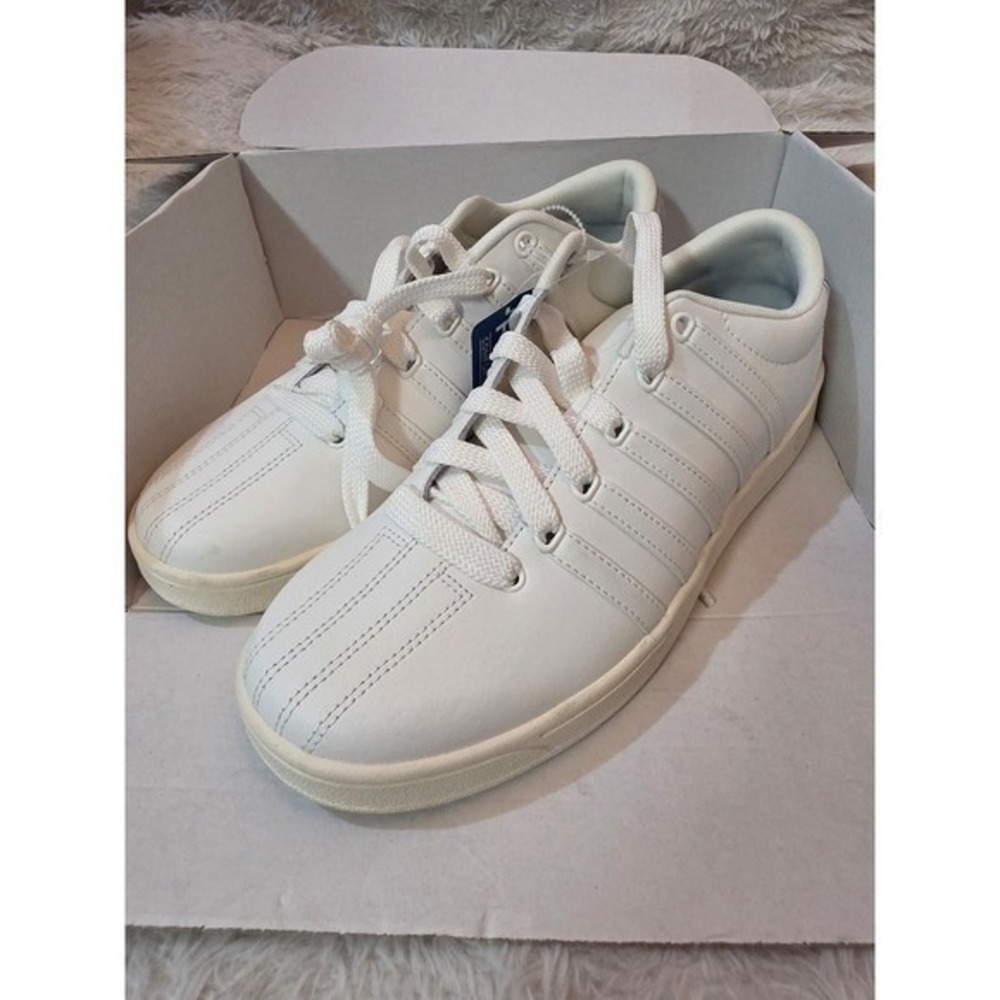 K-Swiss Court Pro II CMF Mens Leather Sneakers White Gray 03629-158-M Size 9